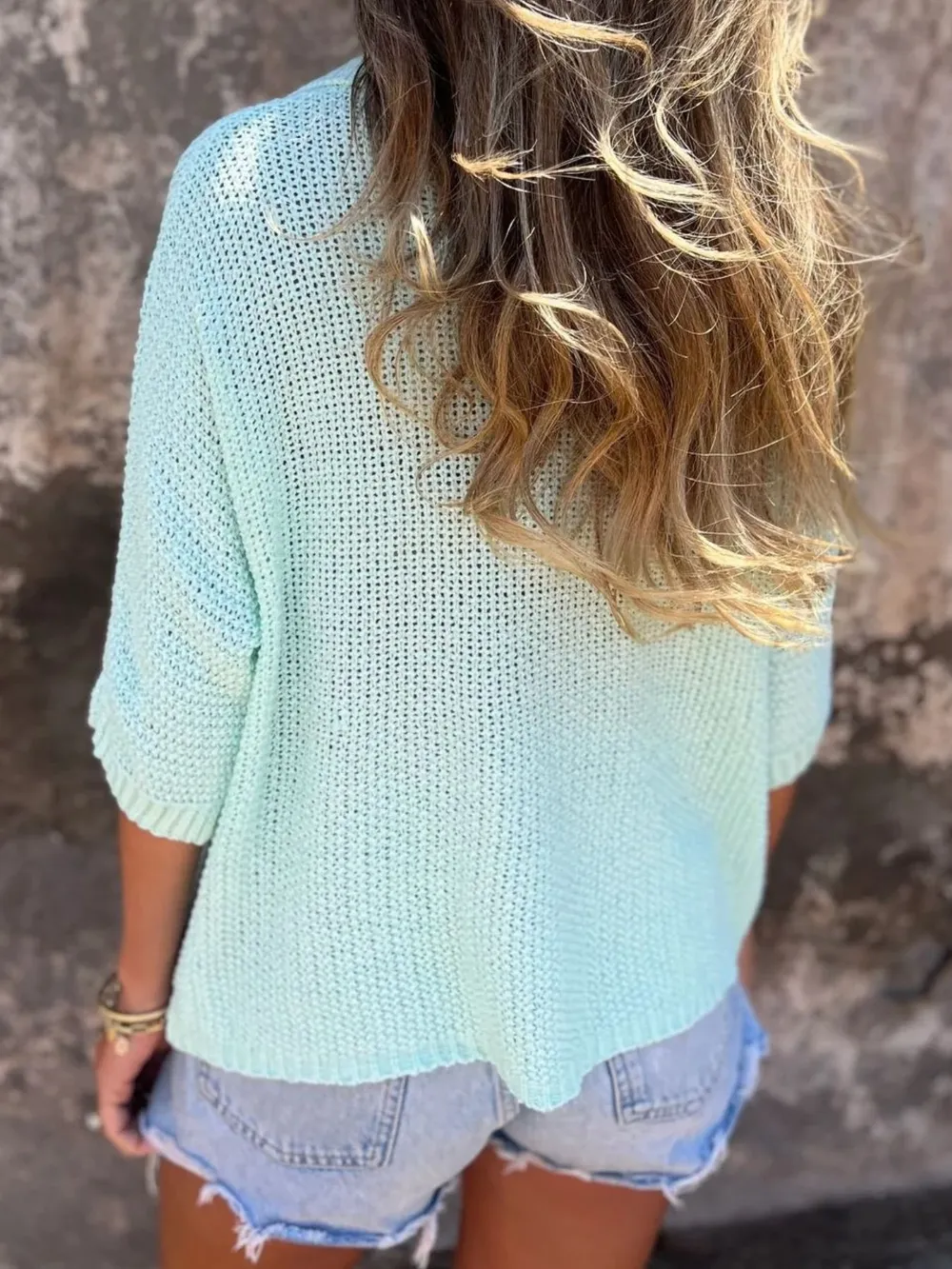Full Size Johnny Collar Loose Knit Sweater Plus Size, image 12