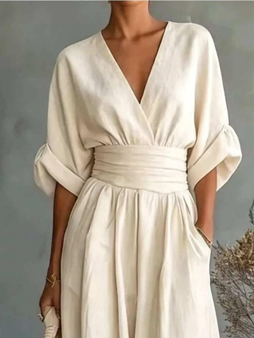 Full Size Half Sleeve Wide-Leg Jumpsuit Plus Size, image 5