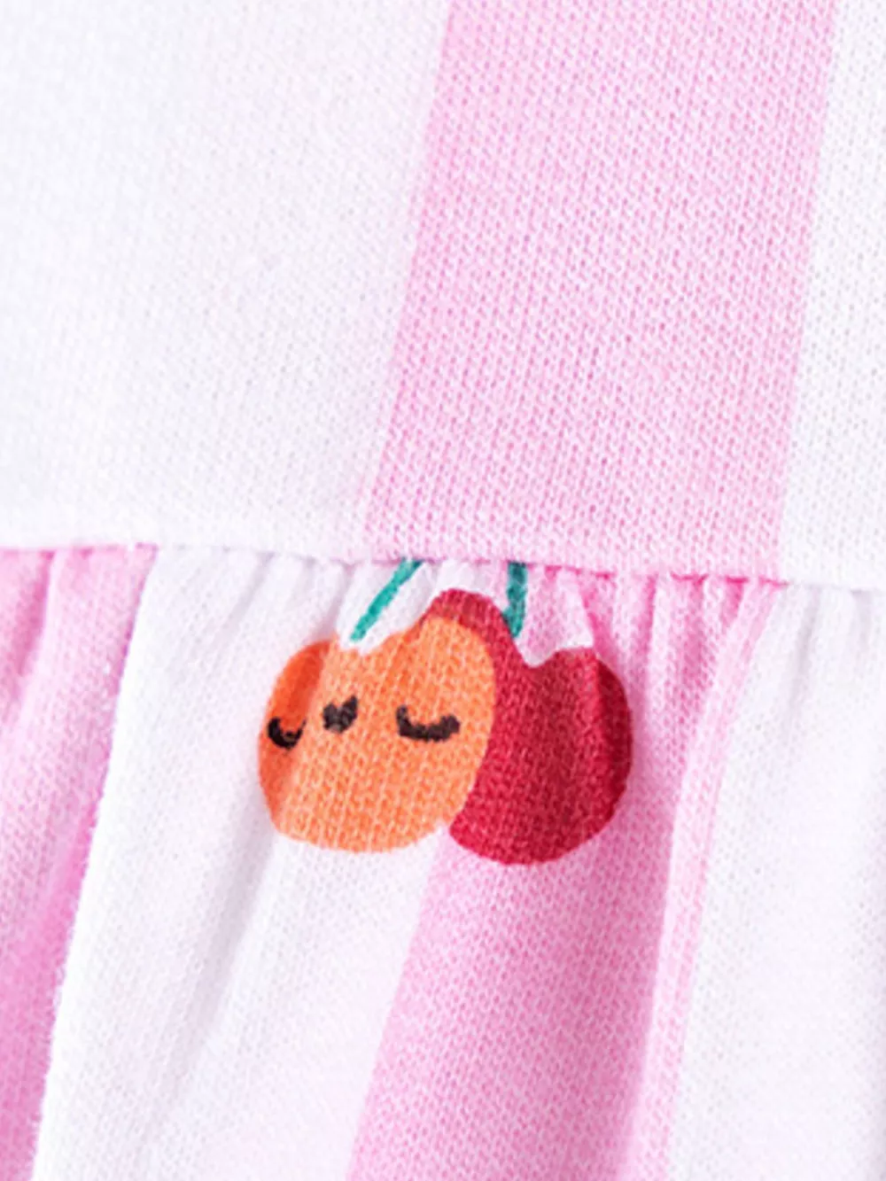 Children's Striped Cherry Print Top and Leggings Set, image 3