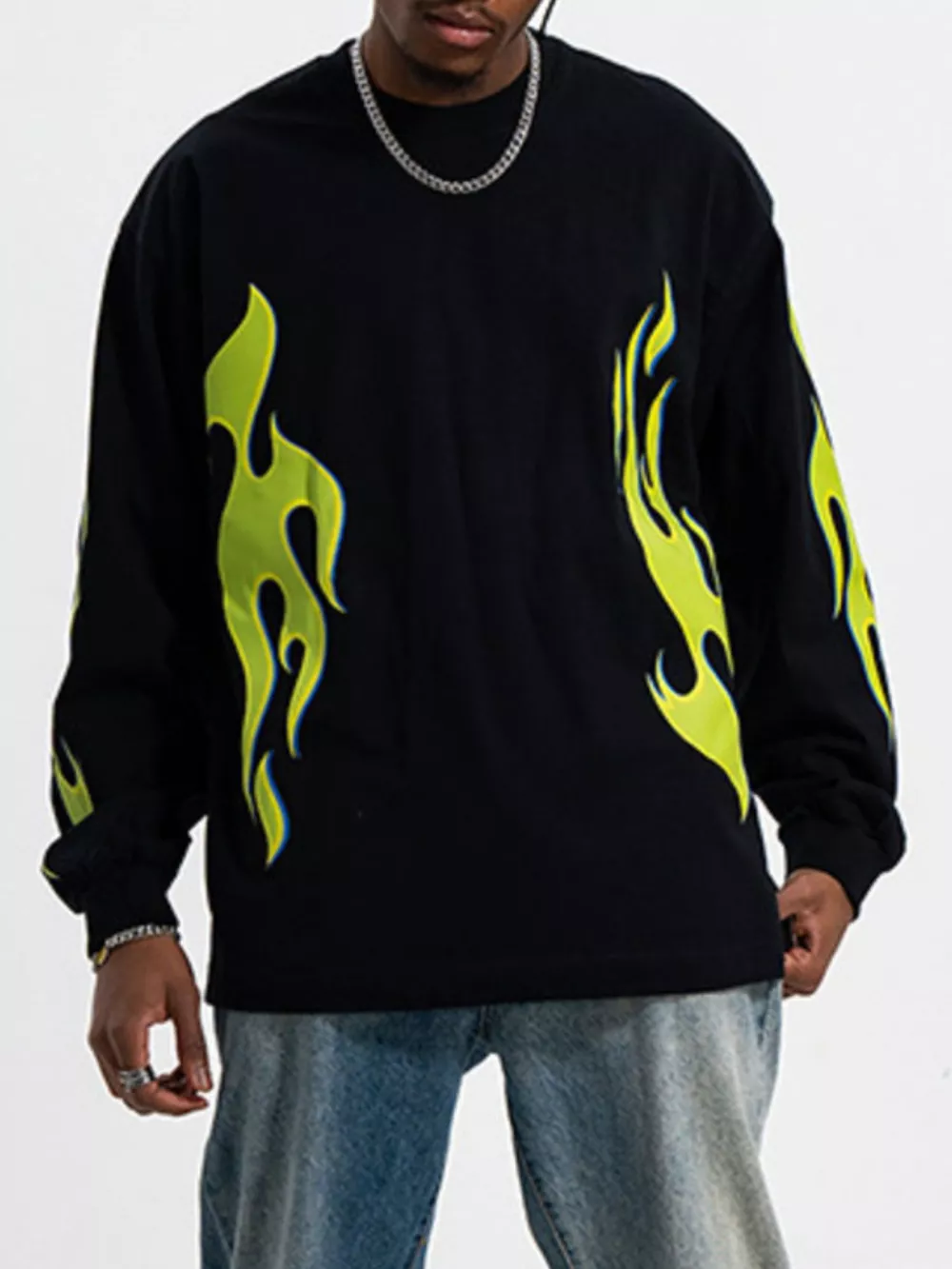 Men's Round Neck Long Sleeve T-Shirt, image 3