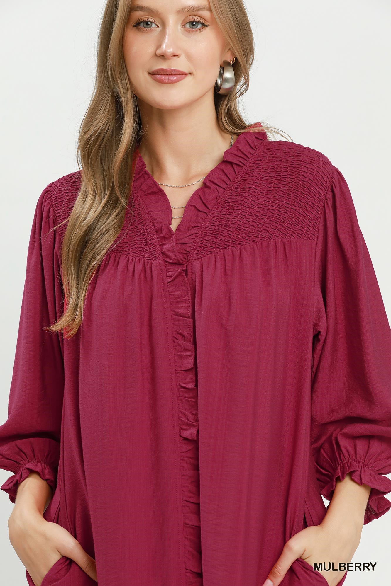 Smocked Ruffle Detail Tiered Mini Dress, image 5