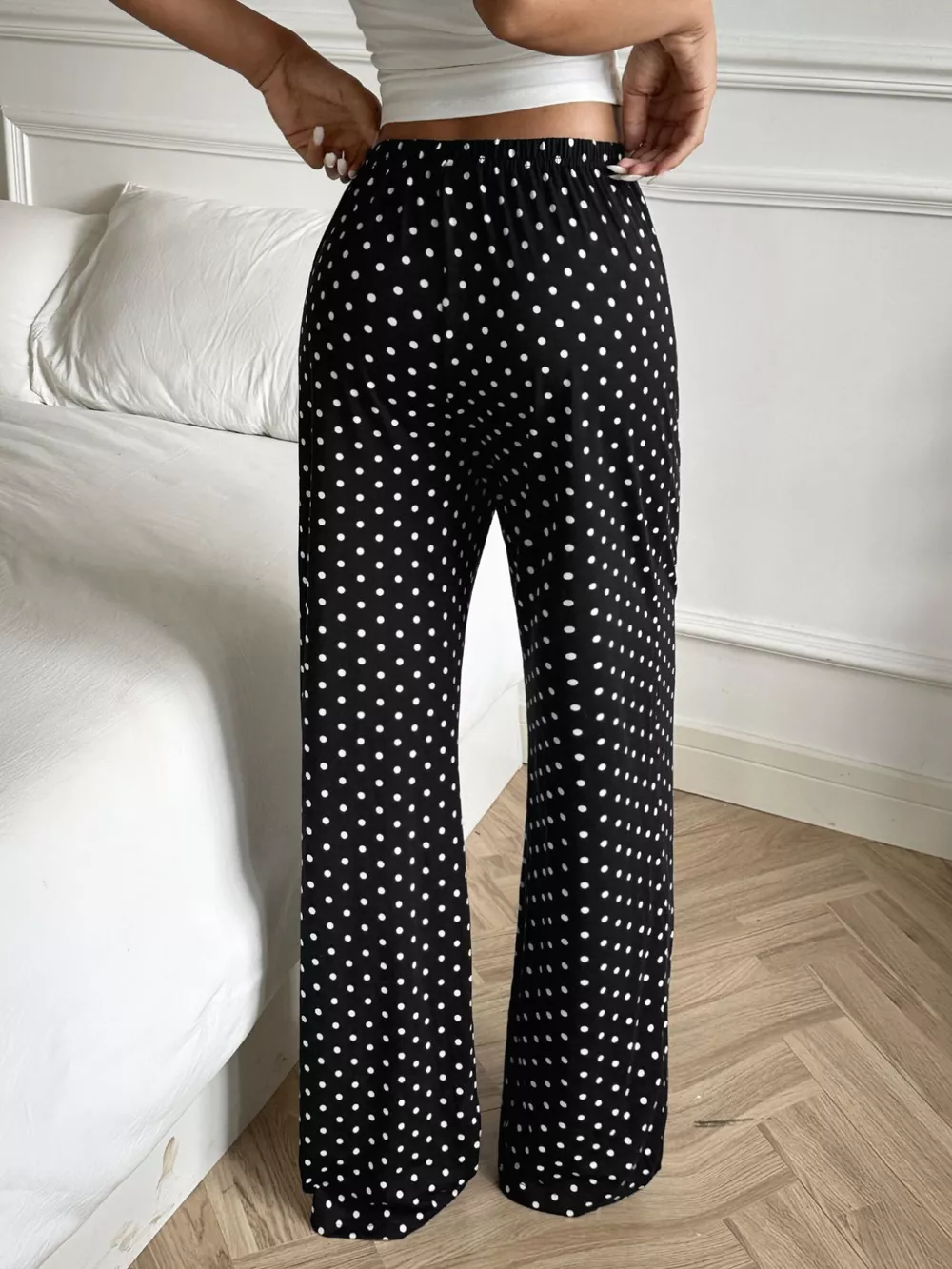 Polka Dot Wide-Leg Pants, image 5
