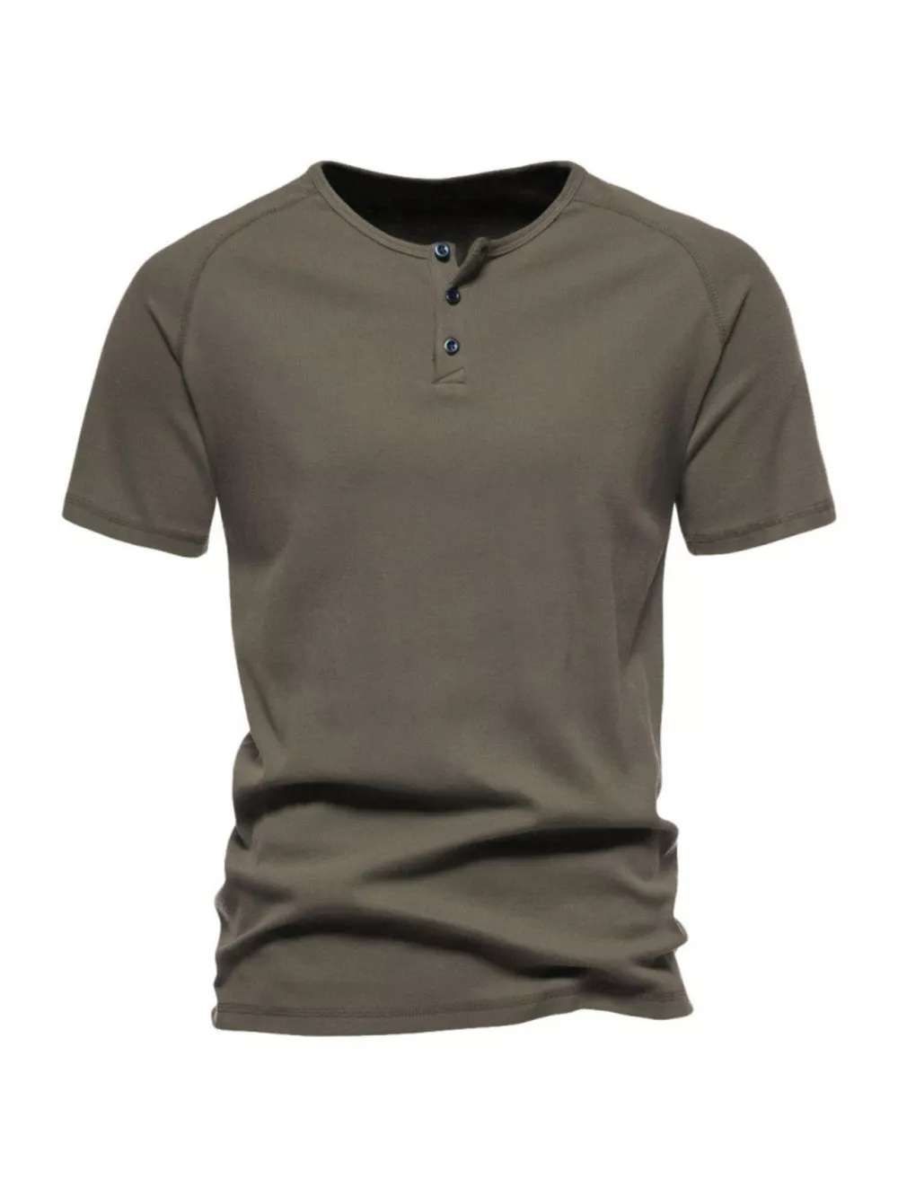 Men's Plus Size Button Detail Casual Henley T-Shirt
