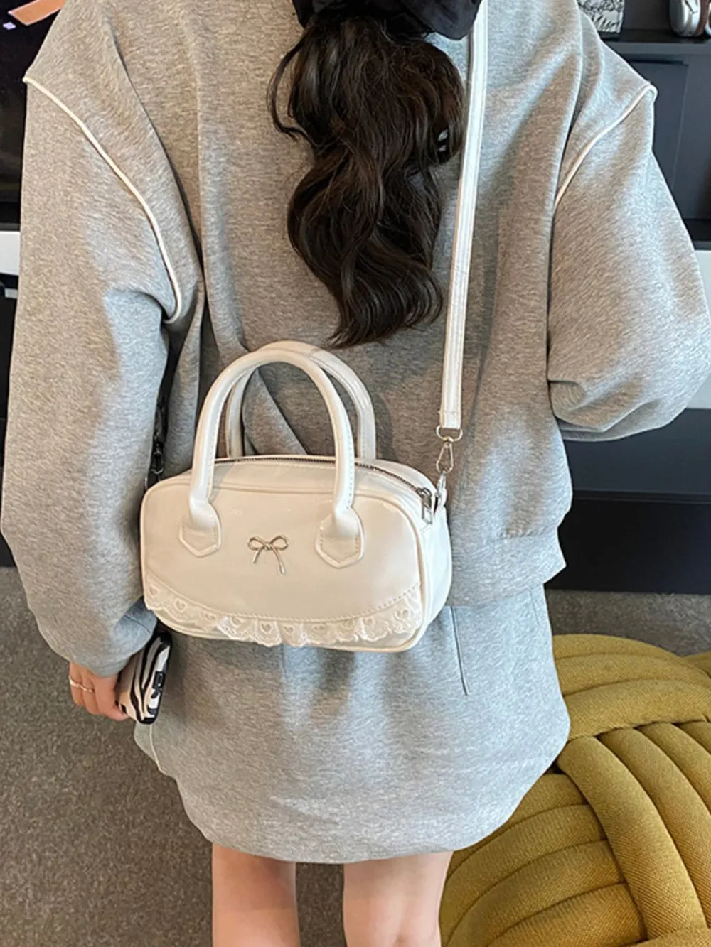 Lace Detail Bow Crossbody Bag, image 10