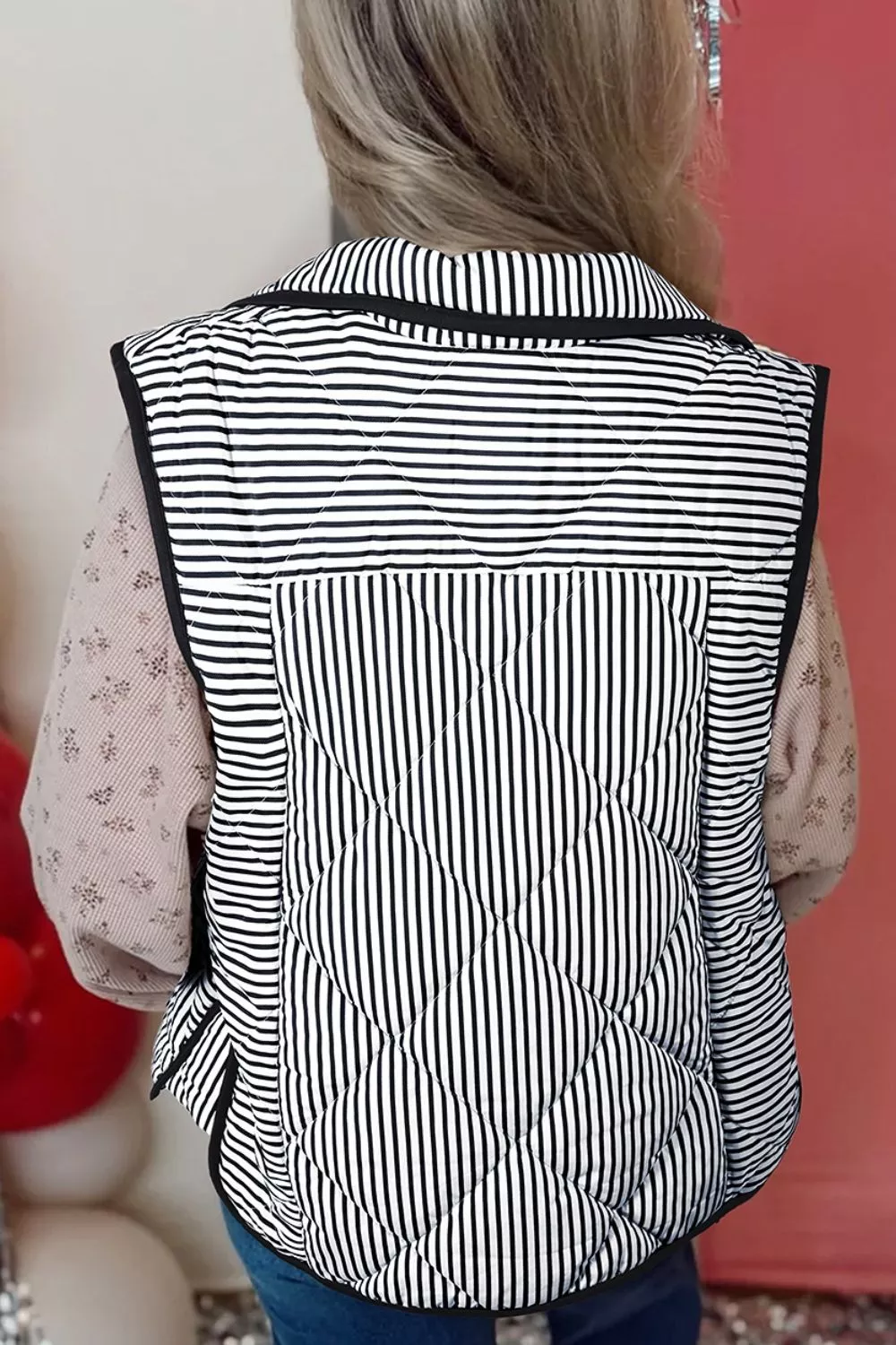 Striped Quilted Vest Coat, image 6