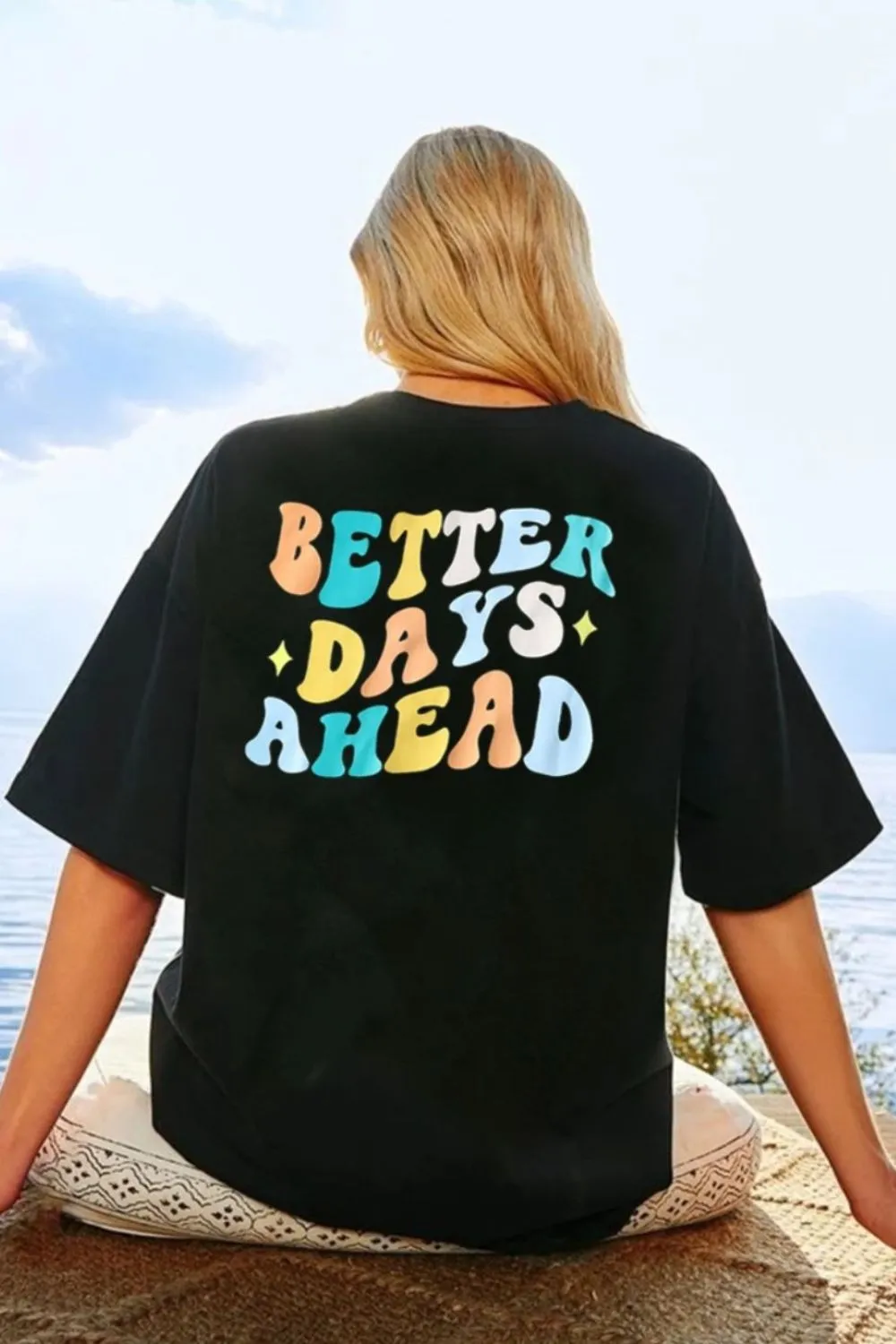 BETTER DAYS AHEAD Round Neck T-Shirt, image 2