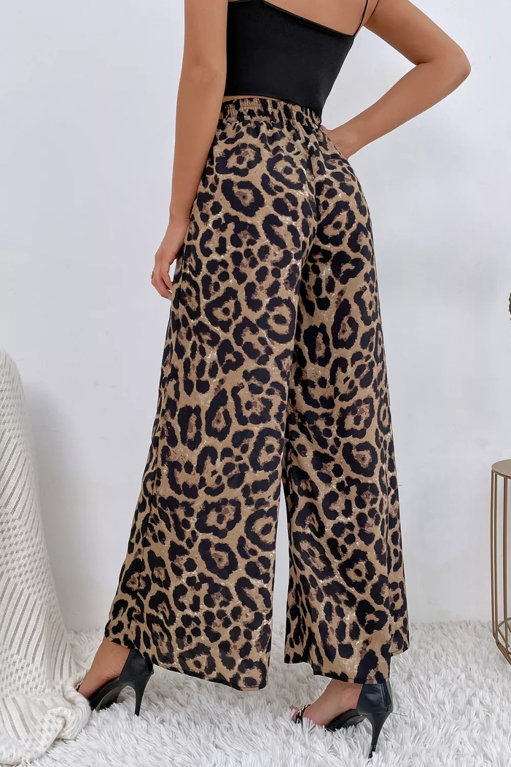 Leopard High Waist Wide Leg Pants, image 3
