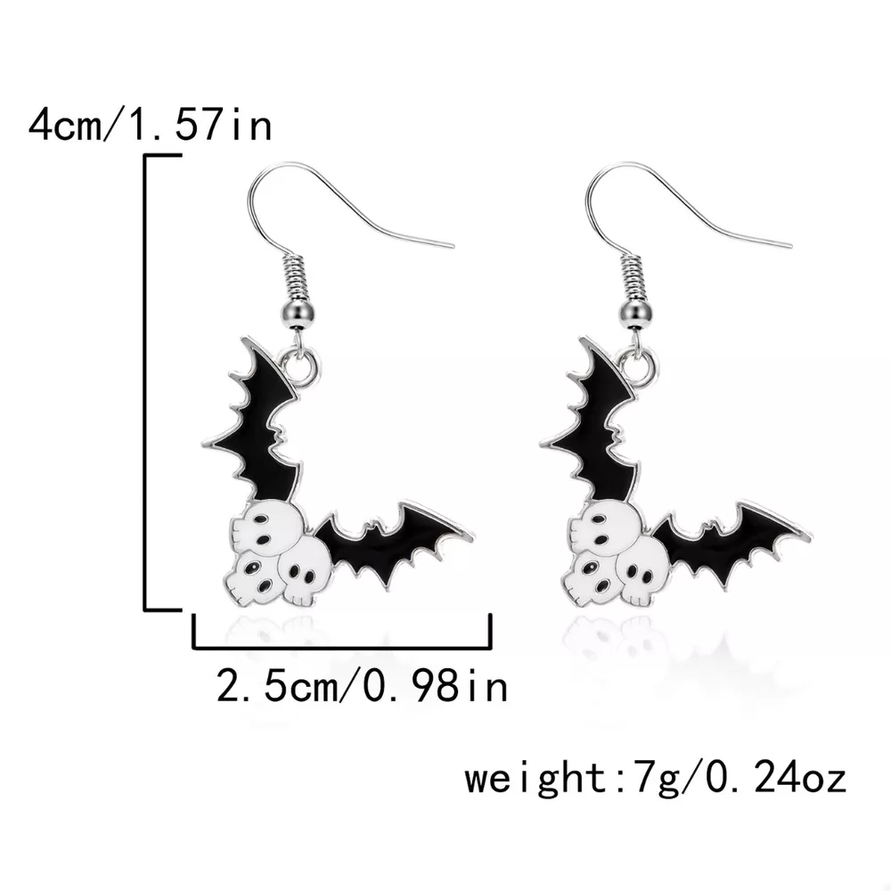 Halloween Bat Drop Earrings, image 5
