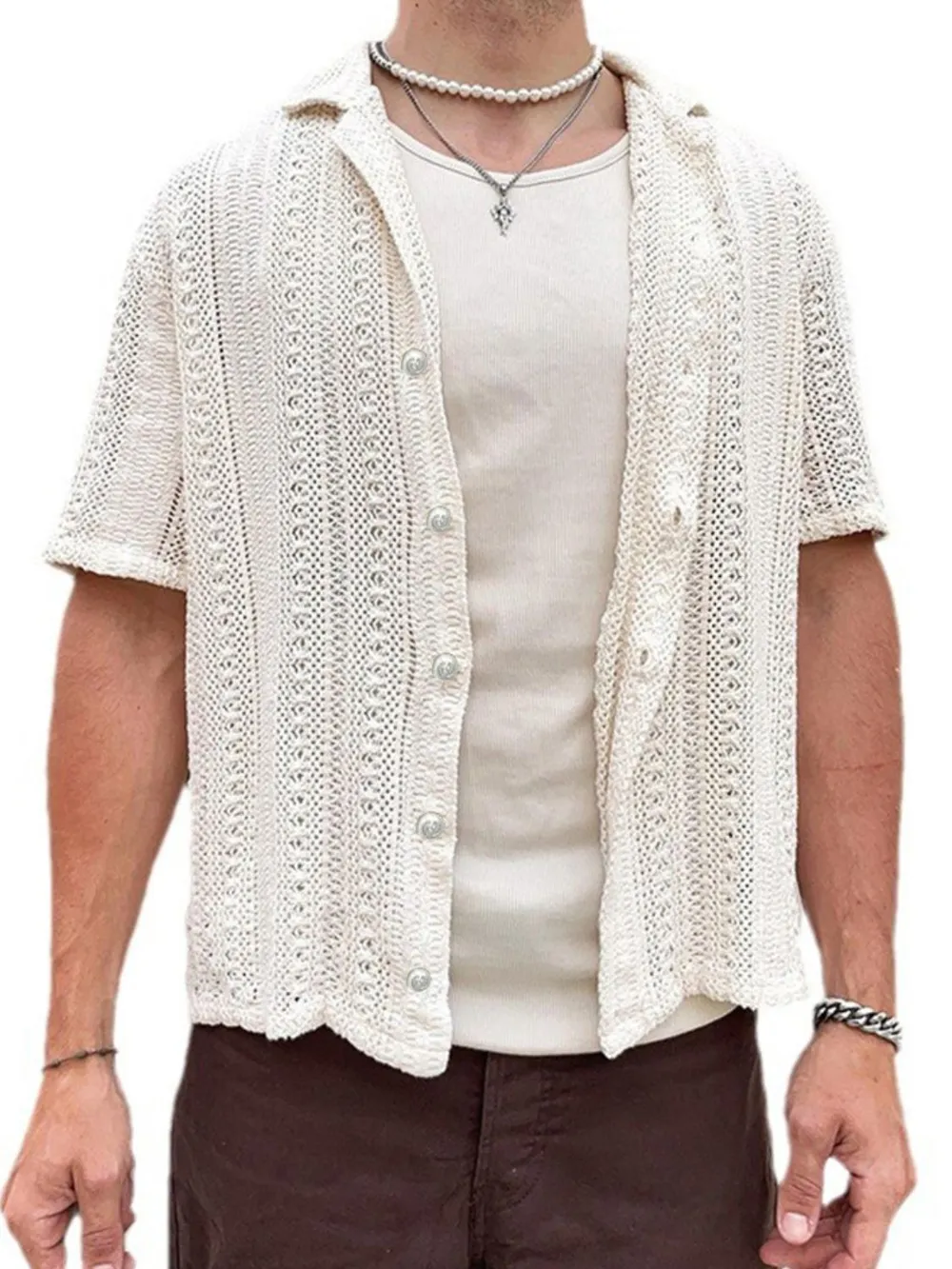 Men's Full Size Button Down Short Sleeve Shirt Plus Size, image 2