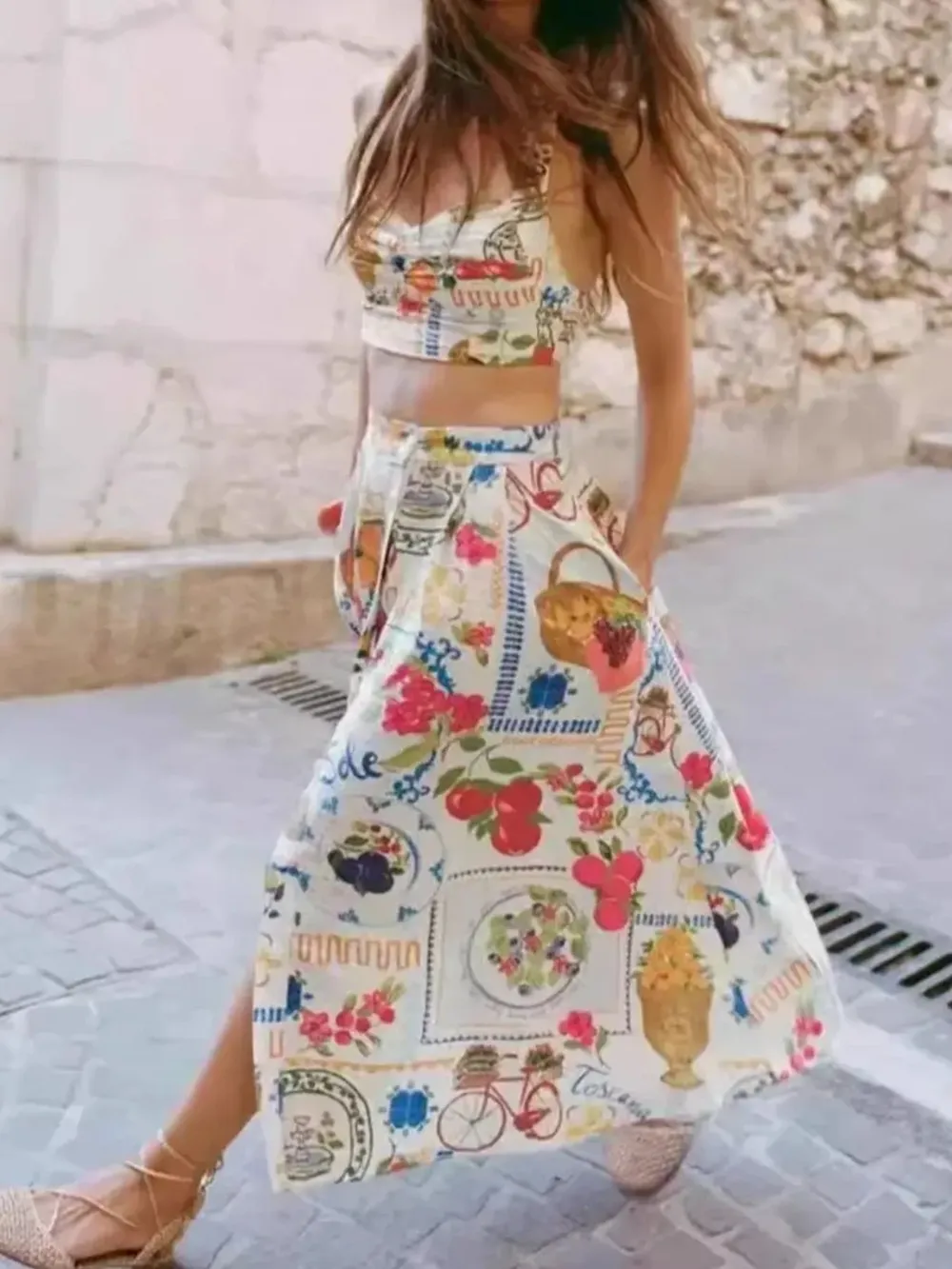 Printed Cami and Skirt Set, image 4