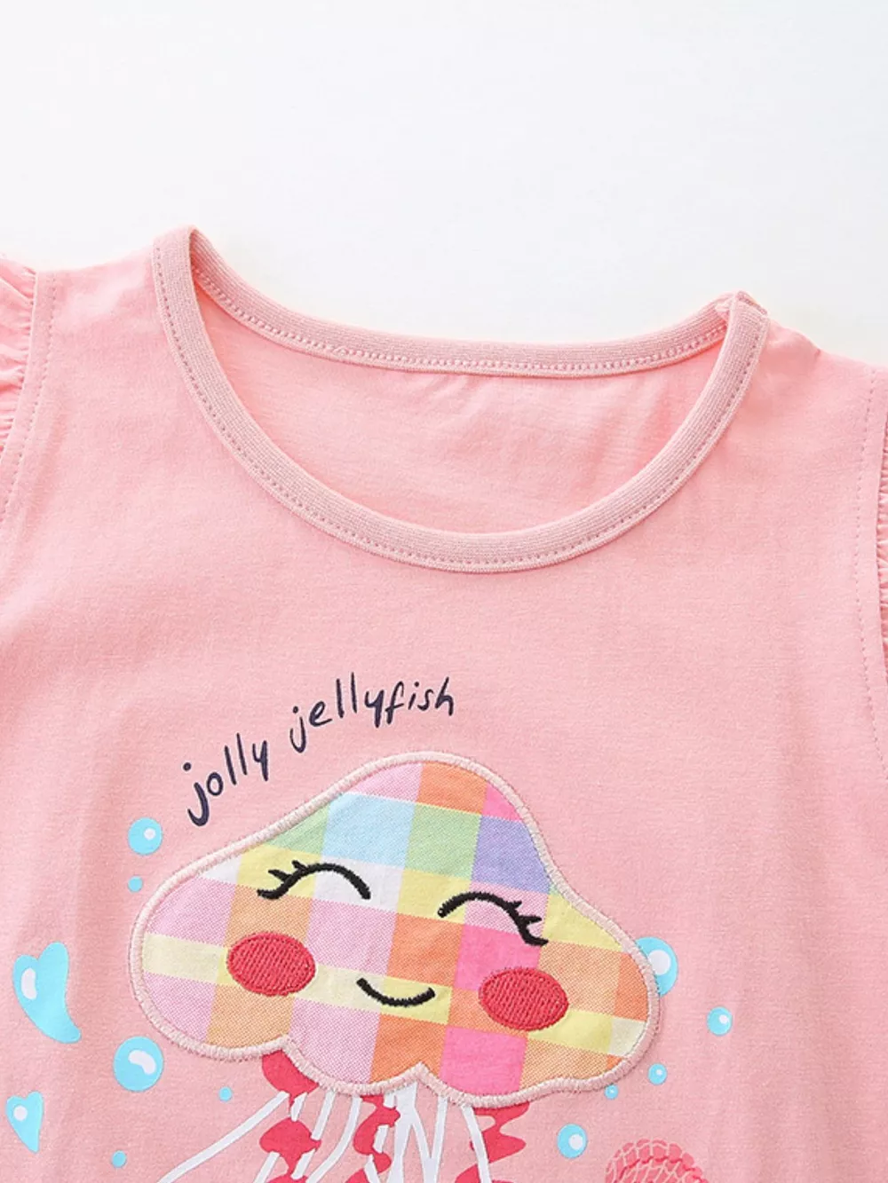 Children's Jolly Jellyfish Embroidered Top and Shorts Set, image 2