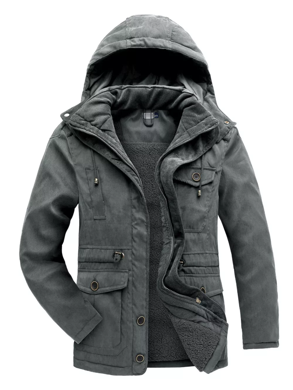 Men's Winter Hooded Zip Up Jacket, image 8