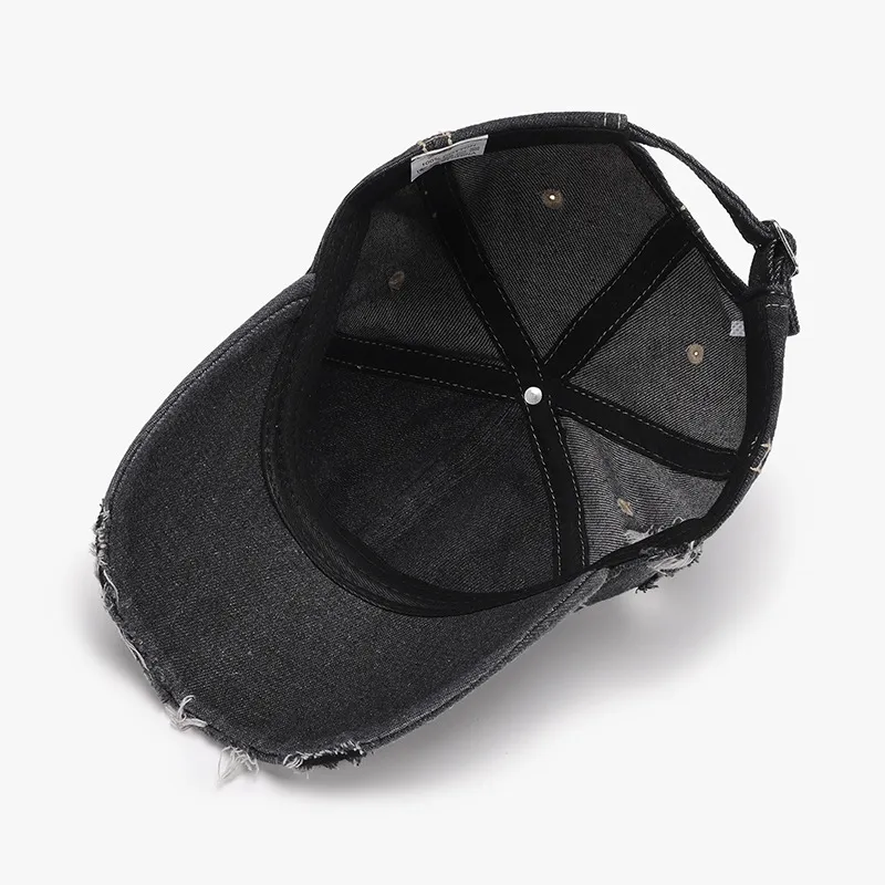 Distressed Adjustable Cotton Baseball Cap, image 2