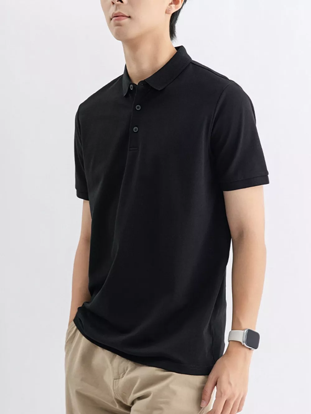 Men's Plus Size Solid Color Short Sleeve Polo, image 6