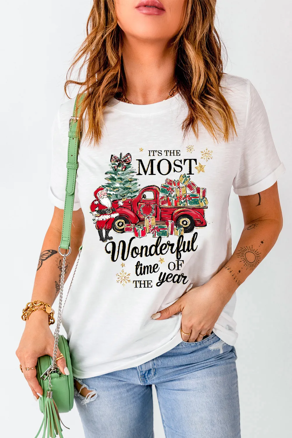 Graphic Round Neck Short Sleeve T-Shirt, image 2