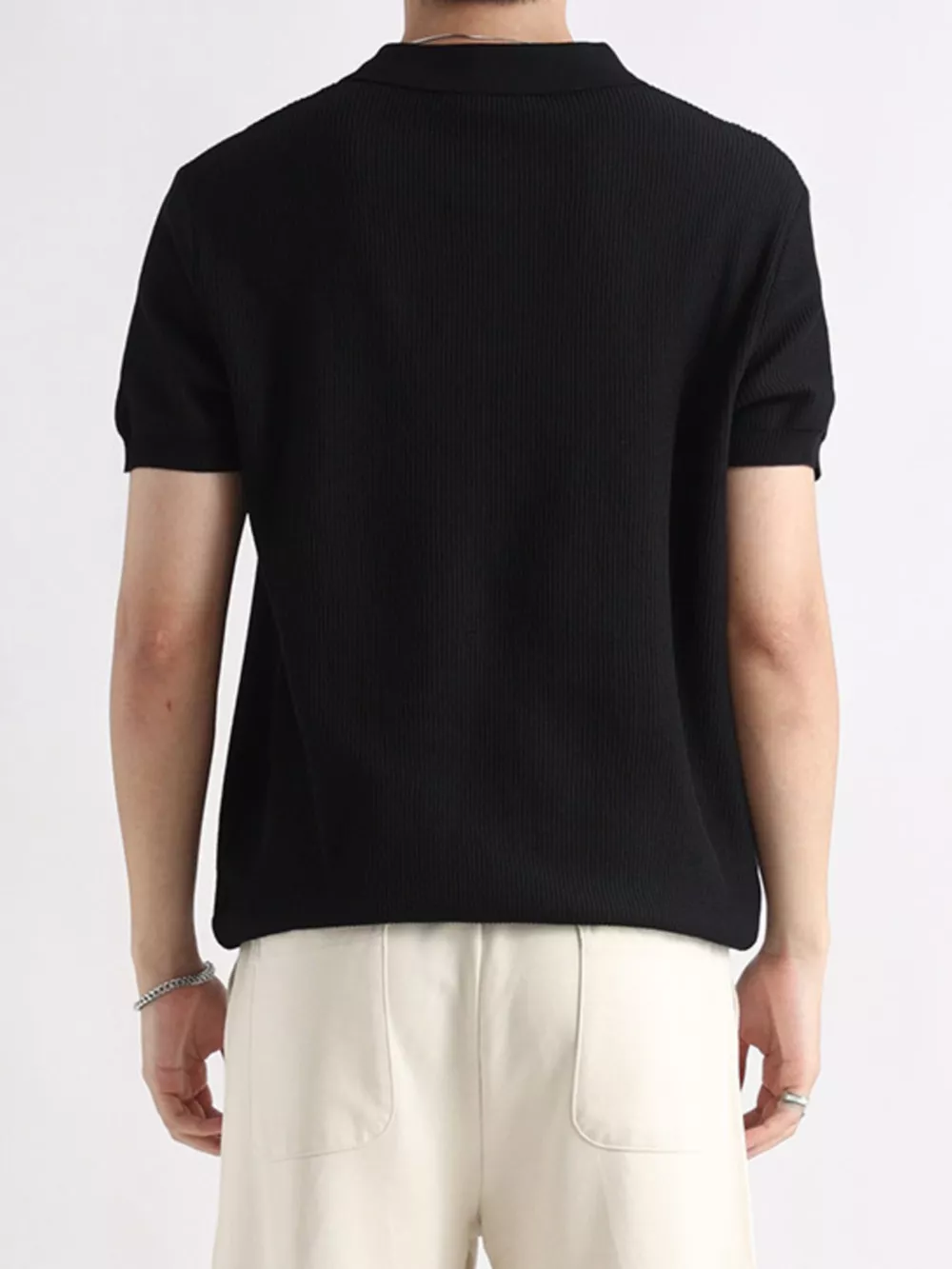 Men's Plus Size Button Detail Short Sleeve Polo, image 5