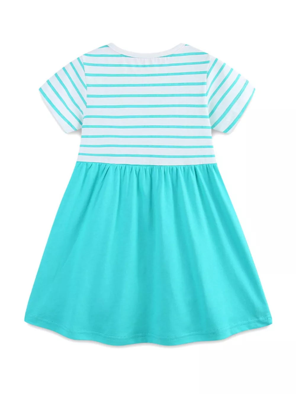 Children's Striped Turtle and Fish Embroidered Dress, image 5