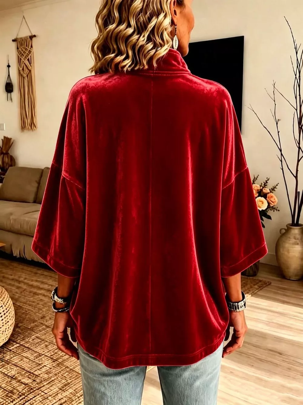 Full Size Velvet Quarter-Zip Sweatshirt Plus Size, image 18