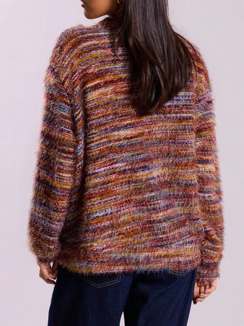 Chunky Knit V-Neck Button-Up Cardigan, image 5