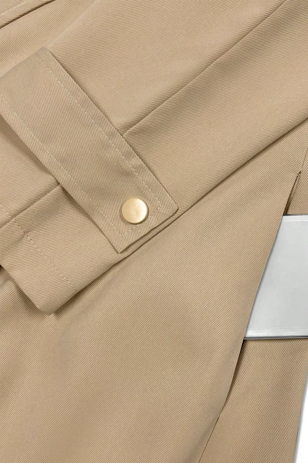 Wide Lapels Belt Trench Coat, image 5