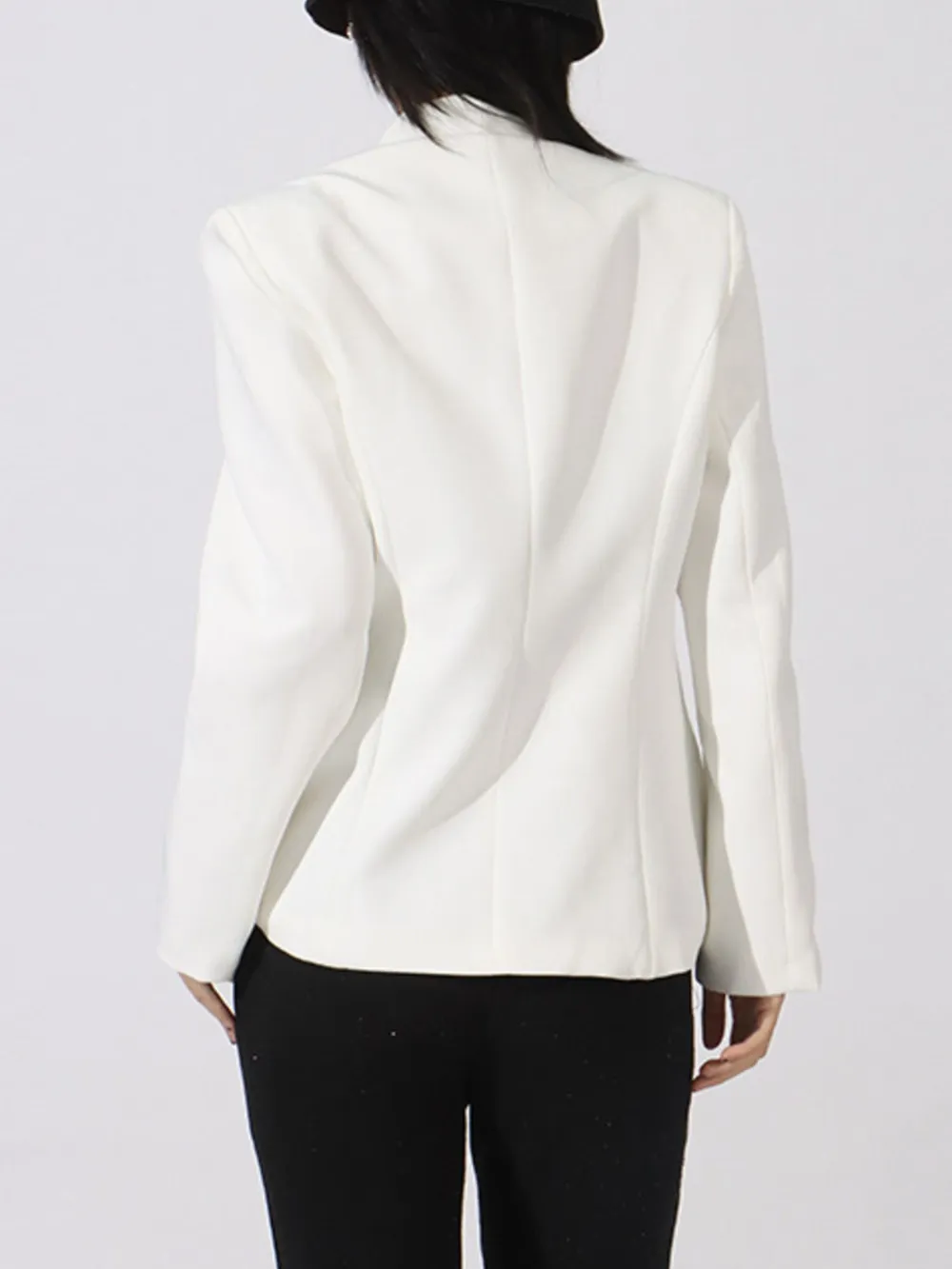 Flower Button Front Long Sleeve Blazer, image 10