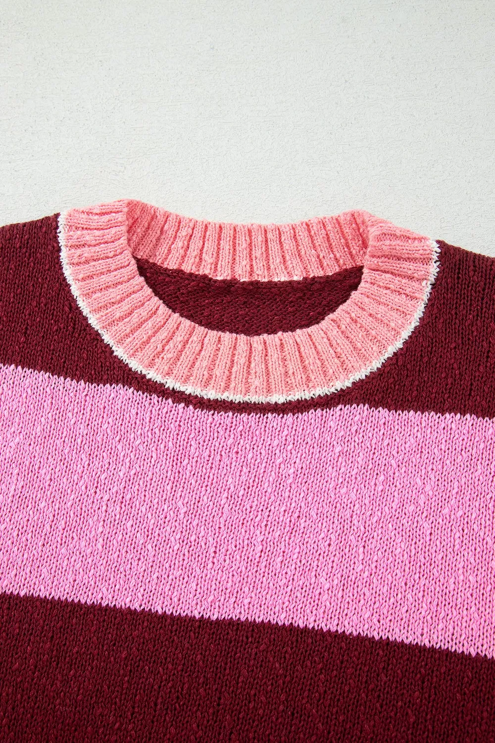 Striped Drop Shoulder Long Sleeve Pullover Regular Fit Knit Sweater, image 8