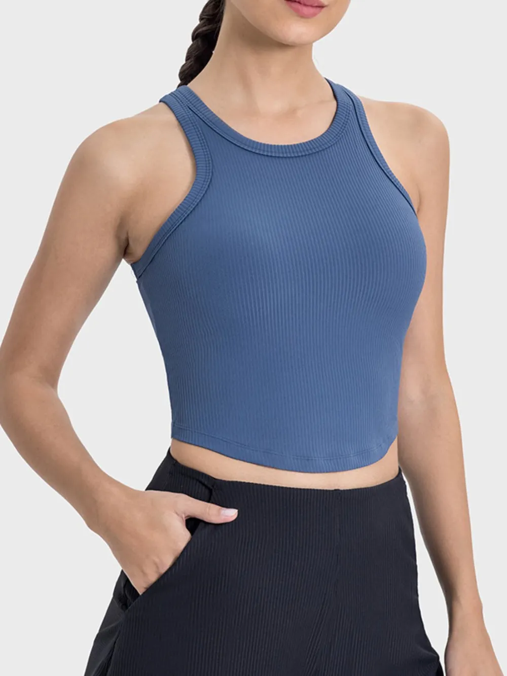 Round Neck Racerback Active Tank, image 2
