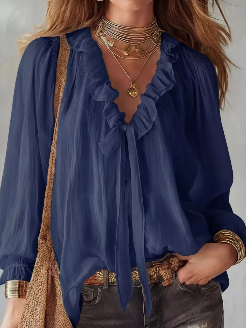 Ruffle Long Sleeve Blouse, image 3