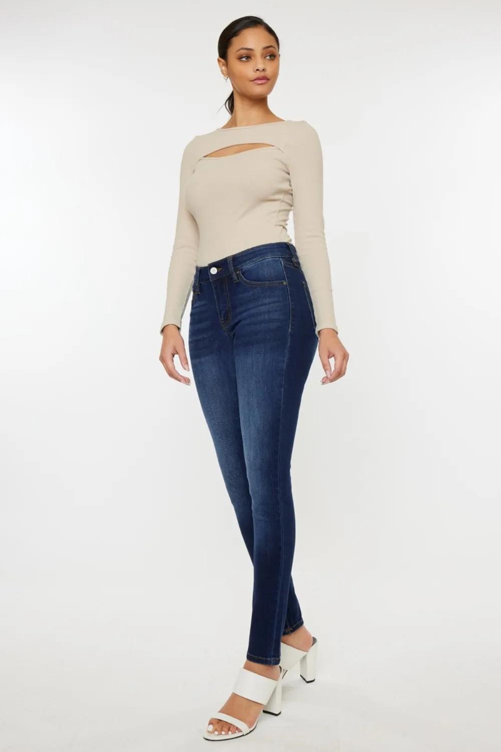 Mid Rise Gradient Skinny Jeans, image 6
