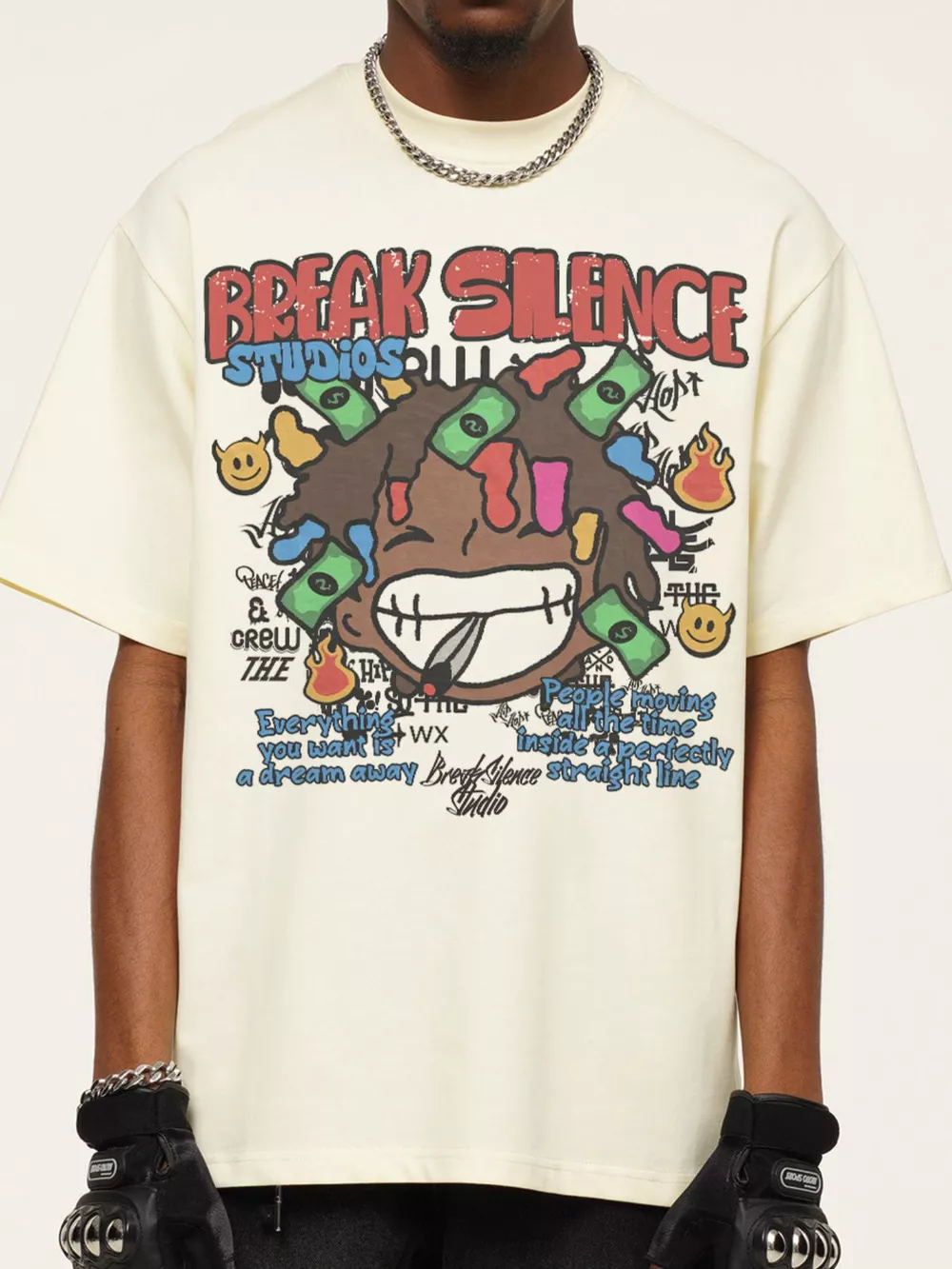 Men's Break Silence Graphic Relaxed Fit T-Shirt, image 2