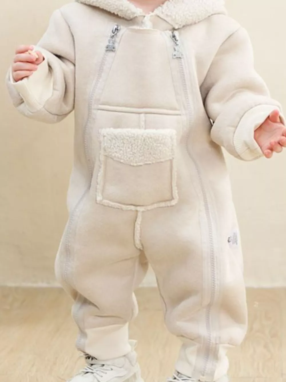 Children's Fleece Hooded One-Piece Jumpsuit, image 11