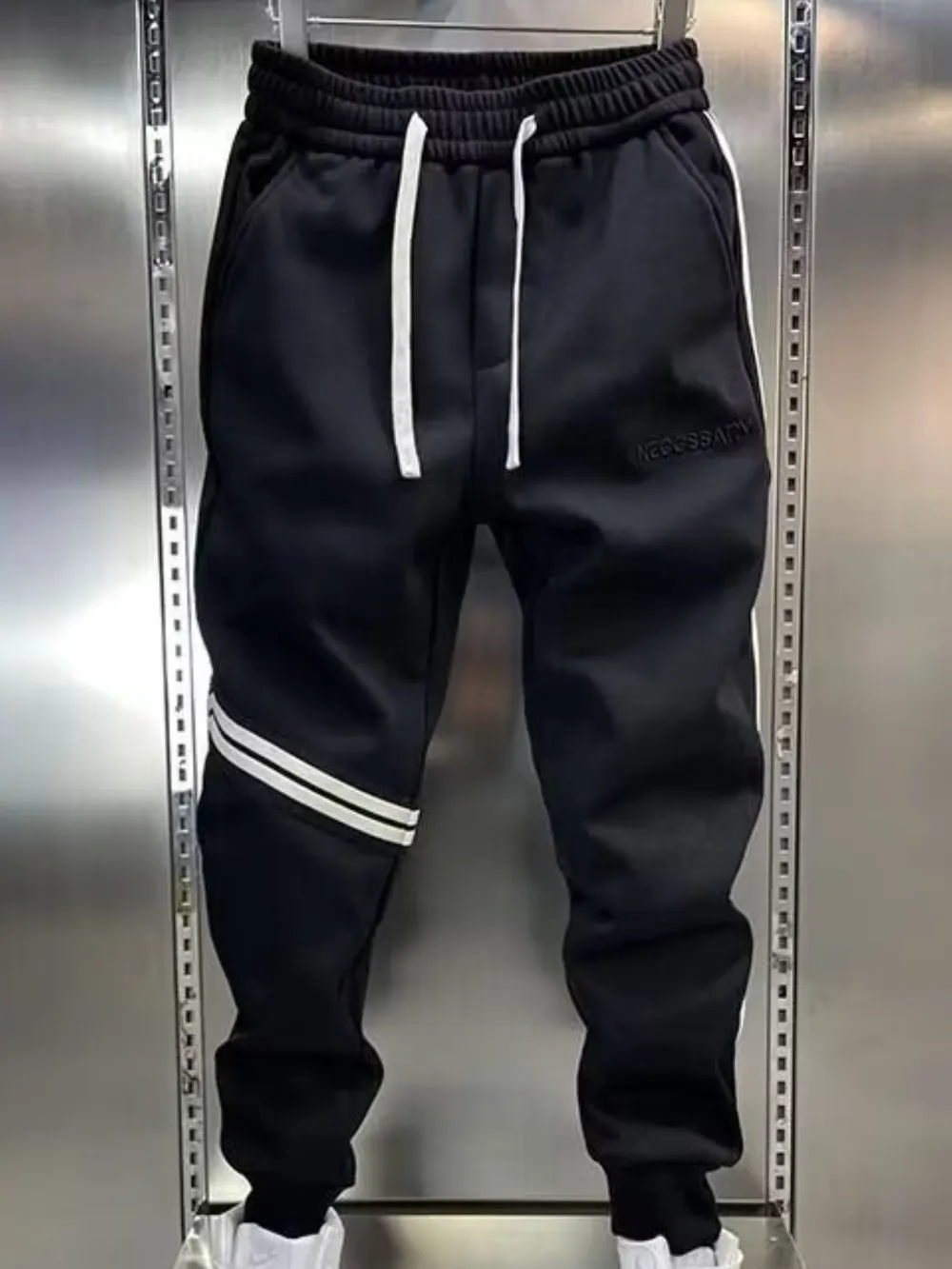 Men's Plus Size Drawstring Striped Joggers