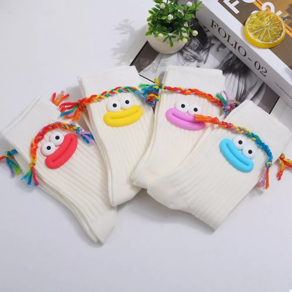 Cartoon Ribbed Knit Crew Socks, image 7