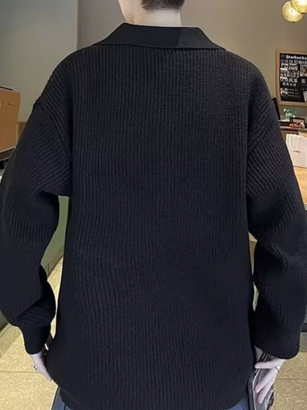 Men's Casual Knitted Polo Collar Pullover, image 5