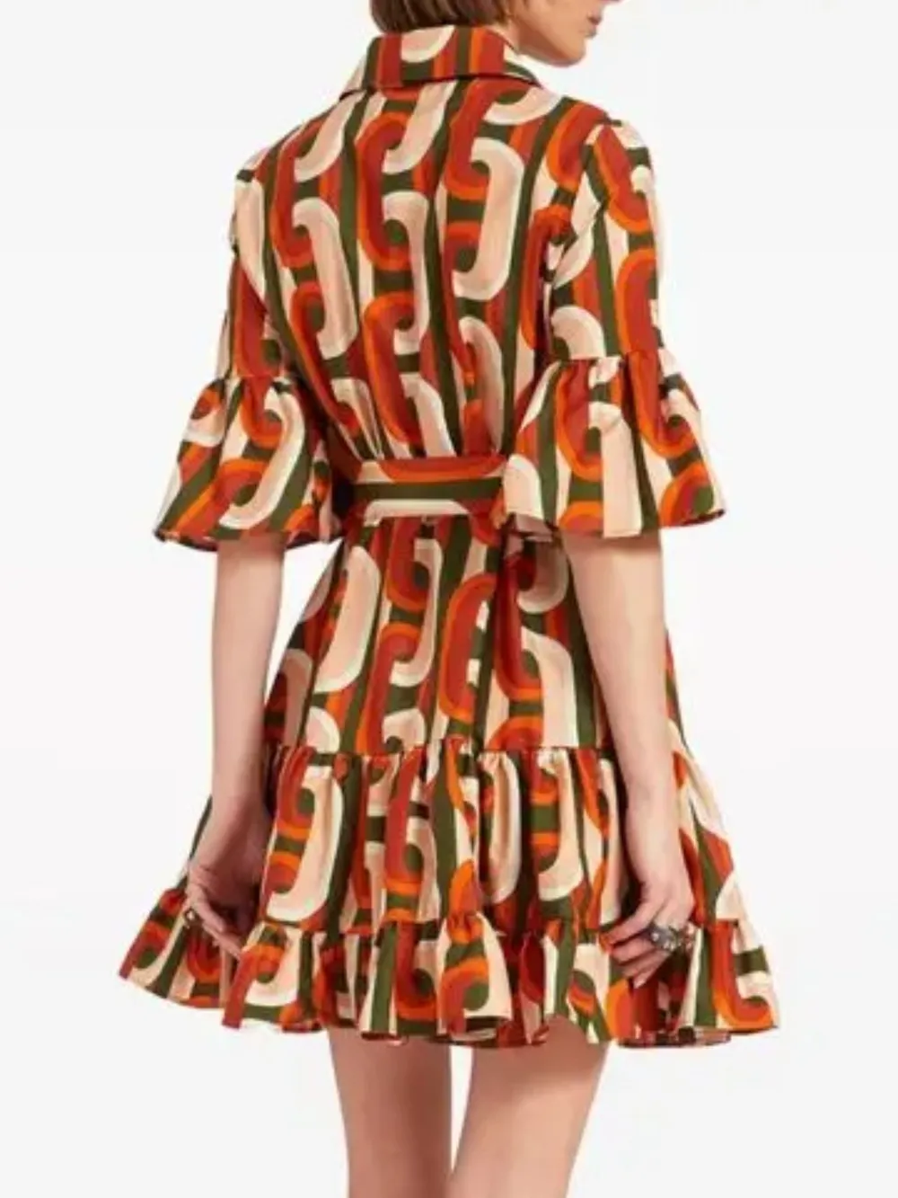 Floral Print Ruffle Sleeve Mini Dress, image 11