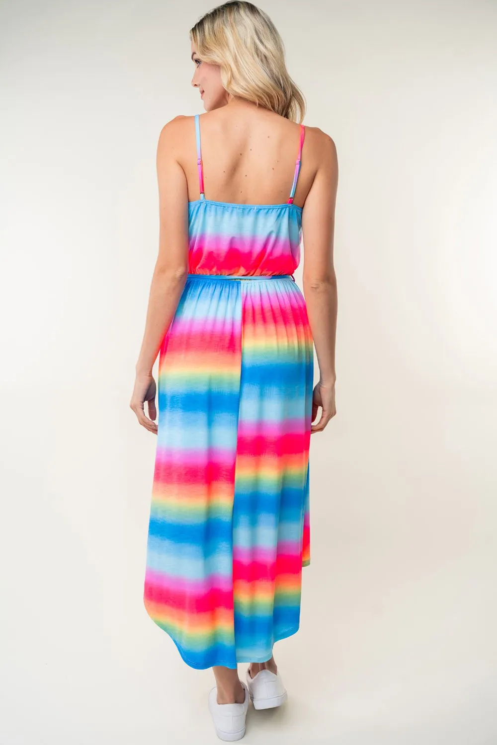 Full Size Ombre Striped Midi Cami Dress, image 2