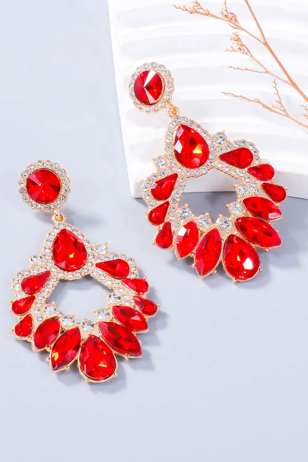 Alloy Rhinestone Dangle Earrings, image 6