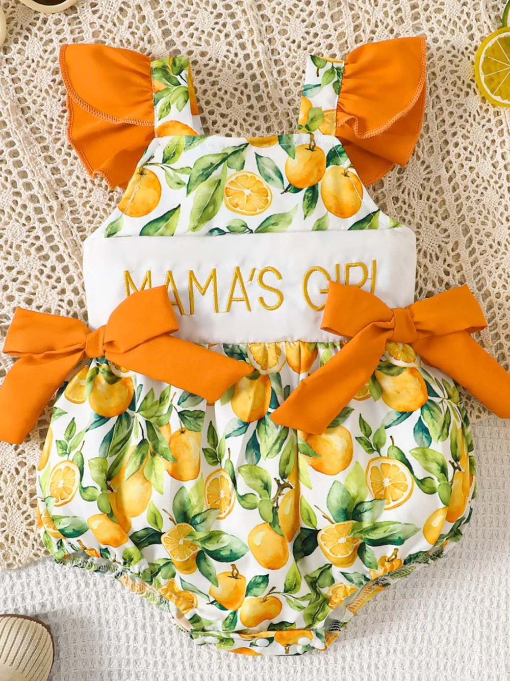 Children's Mama's Girl Cow Print Ruffle One-Piece, image 7