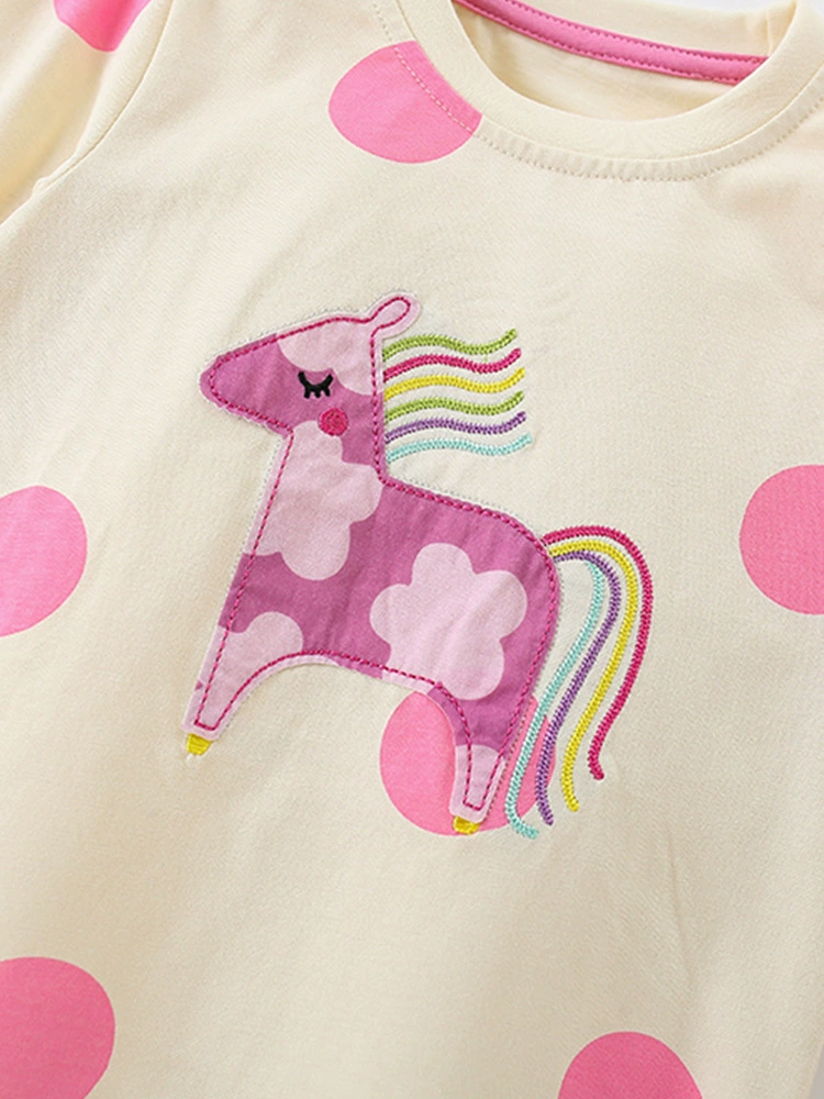 Children's Unicorn Polka Dot Top and Pants Pajama Set, image 2