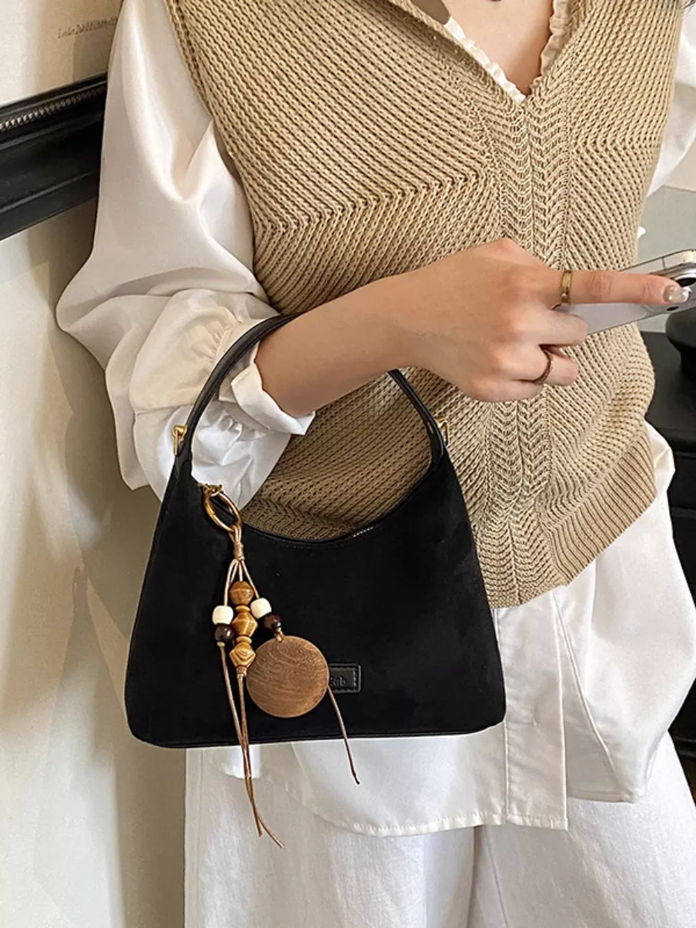 Lightweight Solid Color Handbag, image 4