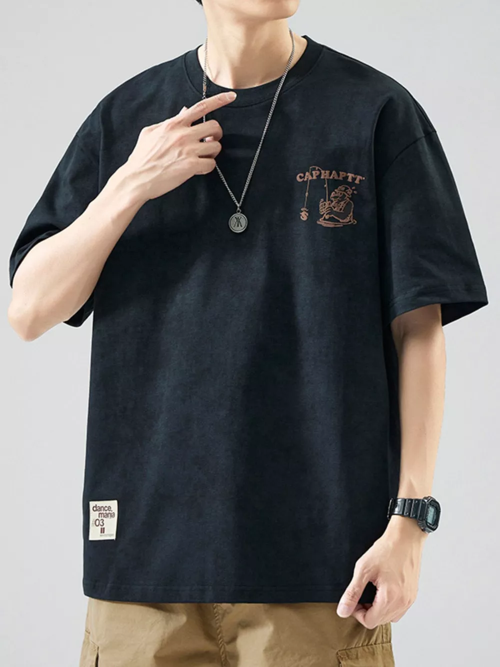 Men's Plus Size Oversized Round Neck Graphic T-Shirt, image 2