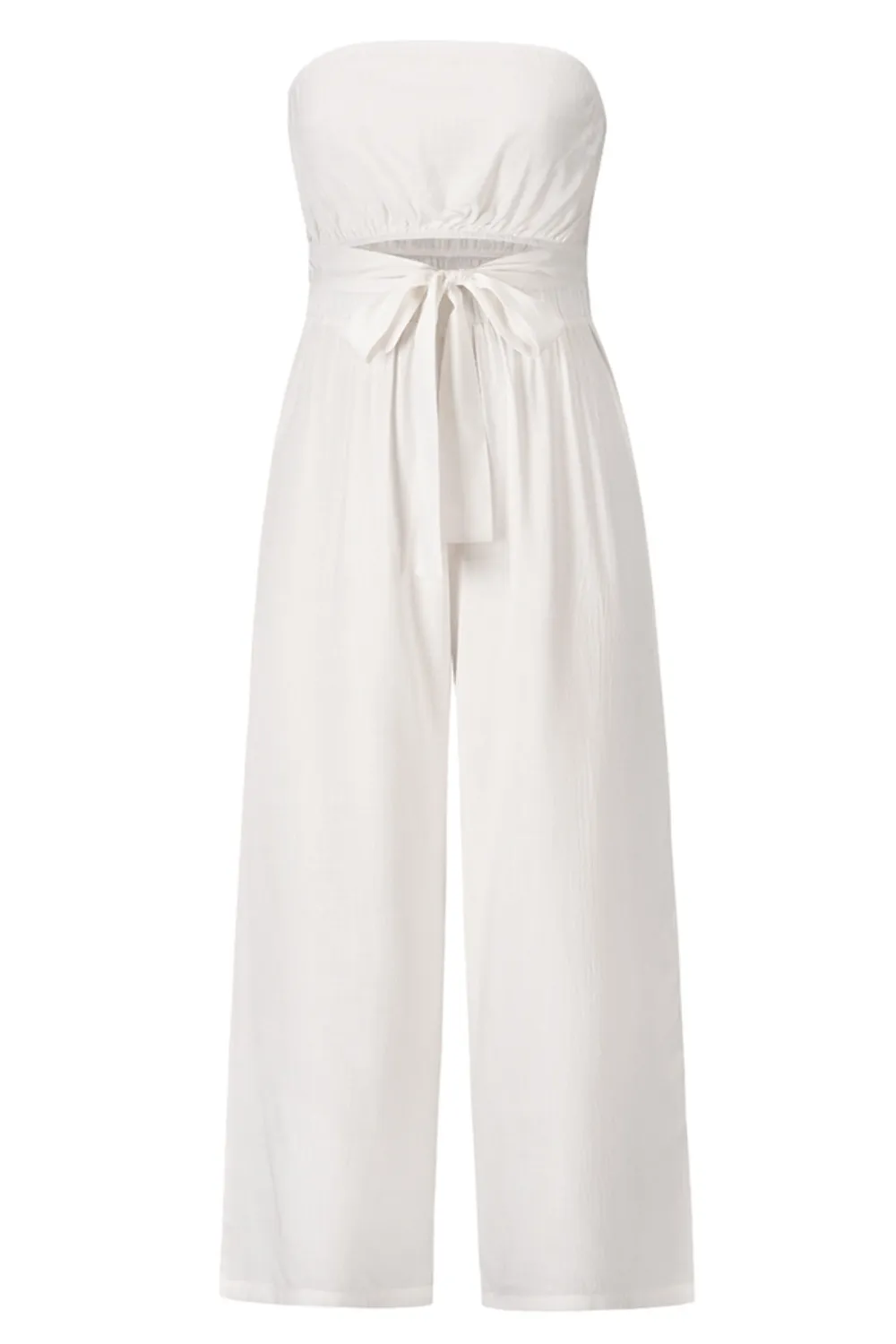 Tied Cutout Tube Wide Leg Jumpsuit, image 13
