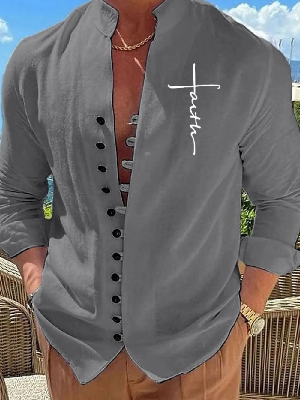Men's Full Size Button Down Casual Shirt Plus Size, image 7