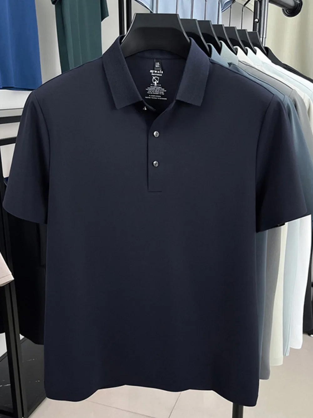 Men's Plus Size Button Detail Short Sleeve Polo, image 7