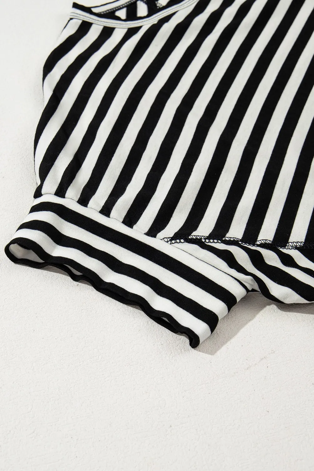 Stripe Batwing Sleeve Round Neck Oversized Top, image 7
