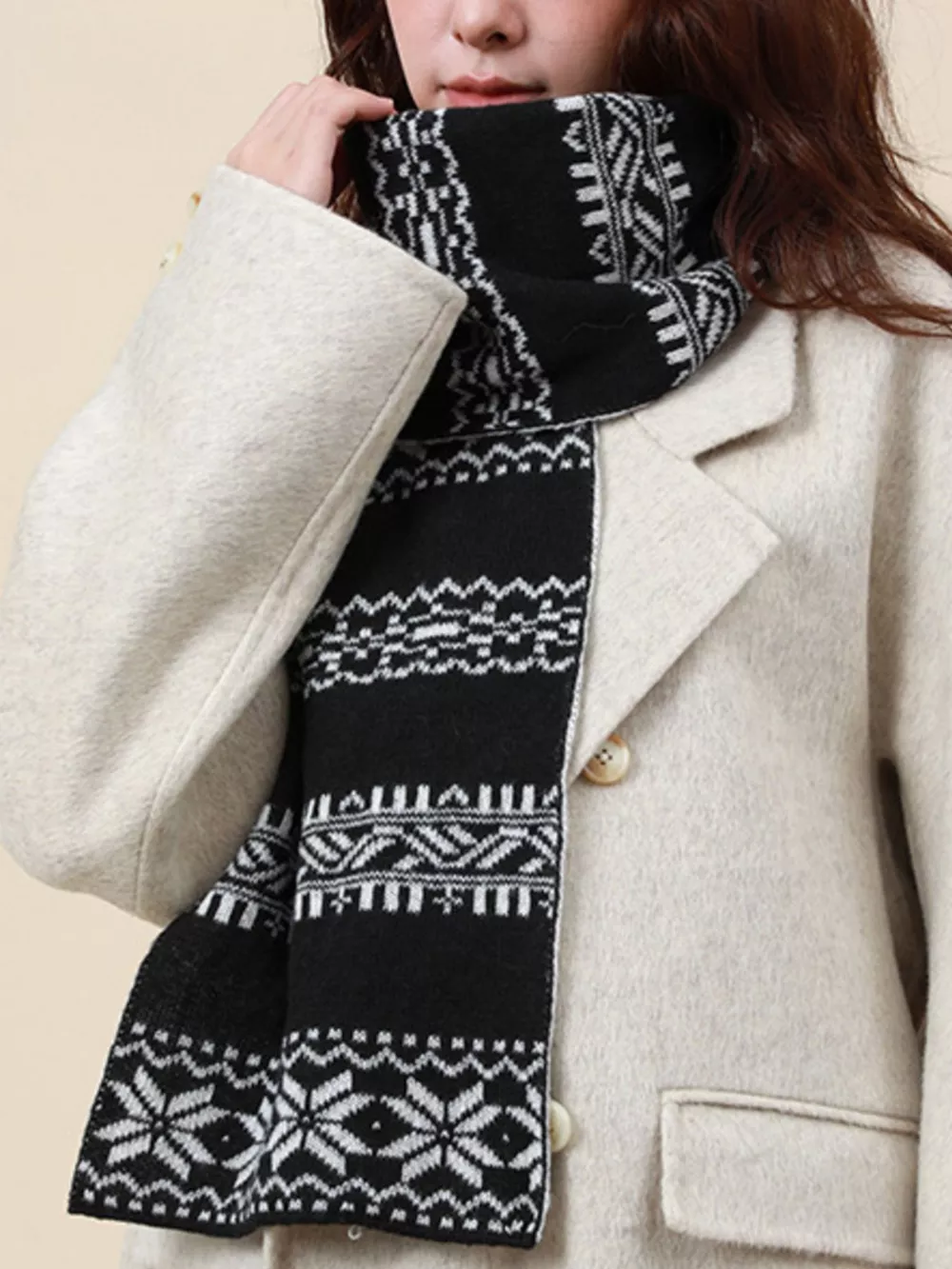 Christmas Snowflake Knit Scarf, image 13