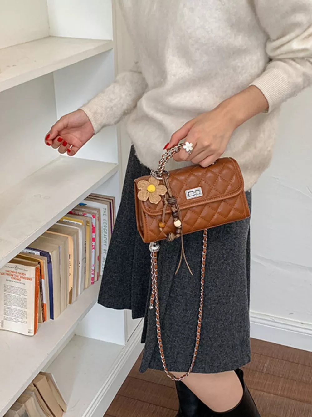 Quilted Flap Crossbody Bag, image 15