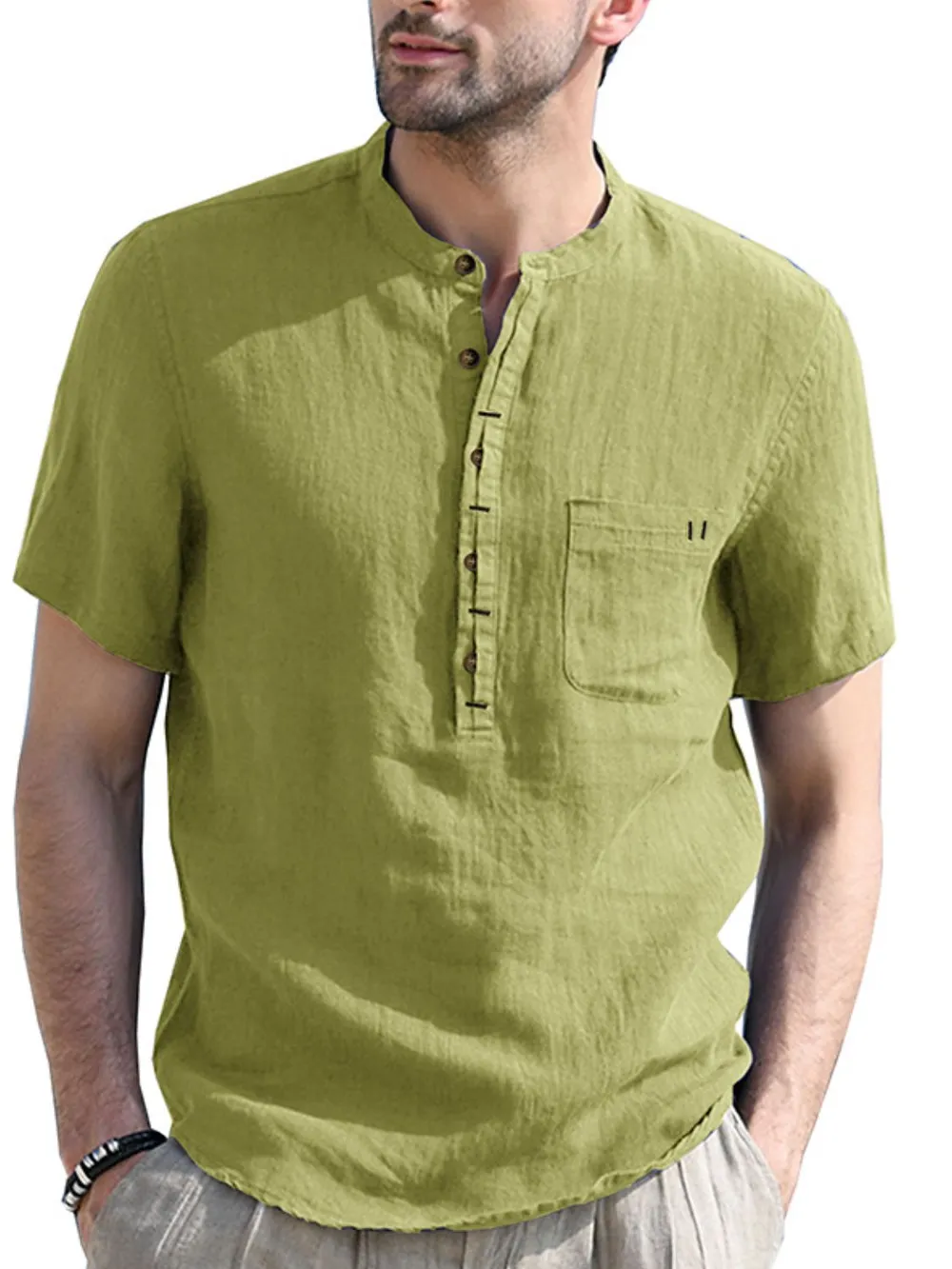 Men's Button Detail Short Sleeve Polo, image 11