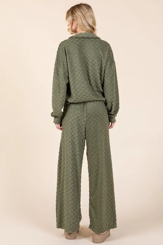 Tied Checkered Wide Leg Pants, image 2