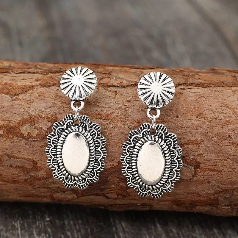 Alloy Flower Dangle Earrings, image 2
